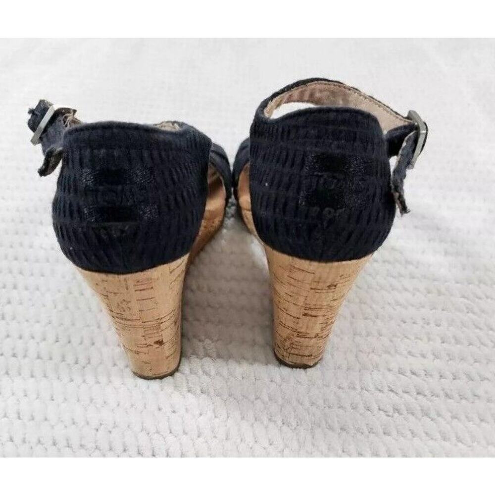 Toms Shoes Womens 8.5 Wedge Heel Sandal Dark Blue - Picture 5 of 6